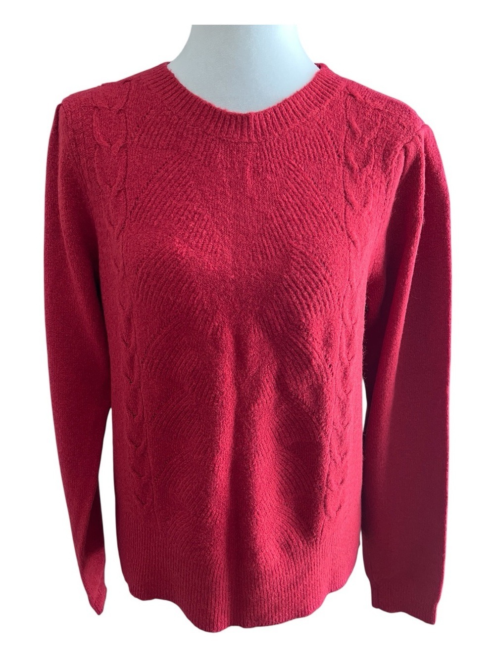 Nordstrom Halogen Red Cable Knit Sweater - Size Medium